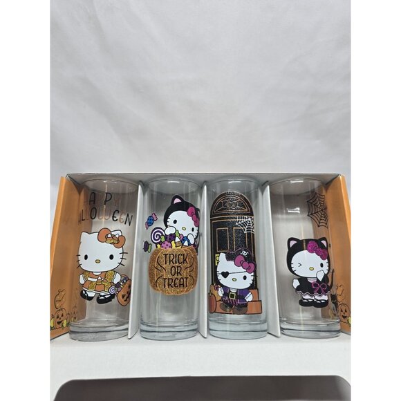 HELLO KITTY HALLOWEEN Set Of Four 10 oz(295 ml) Each Glass Cups - Picture 10 of 10